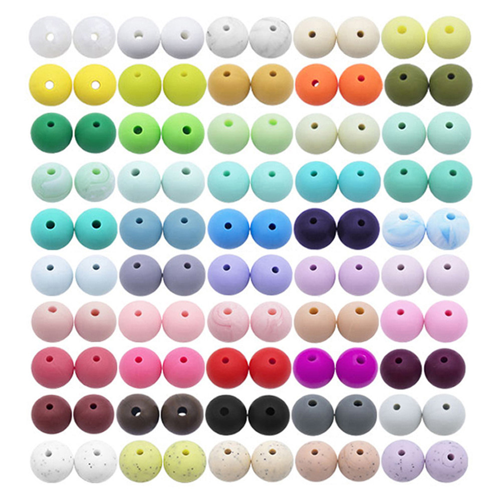Wholesale 15mm Baby Teething Leopard Print Bead Necklace Food Grade For DIY Jewelry Making Custom Printed Silicone Beads